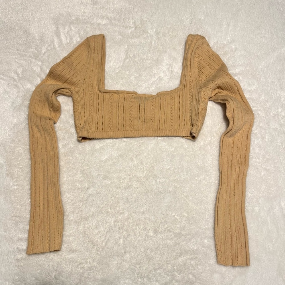 MAJORELLE Revolve Sahara Knit Ribbed Crop Top In Ginger Root Medium - Picture 7 of 8